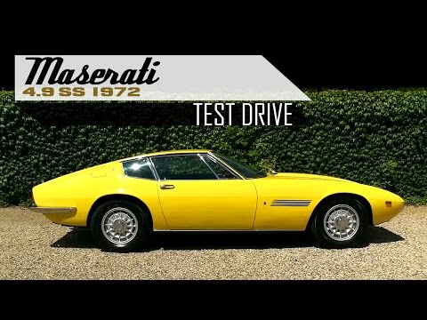 MASERATI GHIBLI 4.9 SS Super Sport 1972 - Test drive in top gear - Classic V8 Engine sound | SCC TV